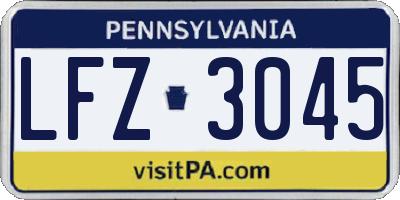 PA license plate LFZ3045