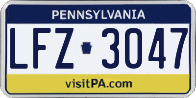 PA license plate LFZ3047
