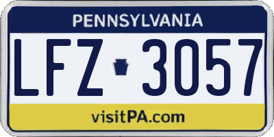 PA license plate LFZ3057