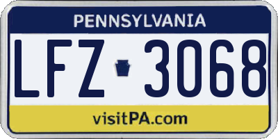 PA license plate LFZ3068
