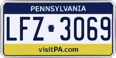 PA license plate LFZ3069