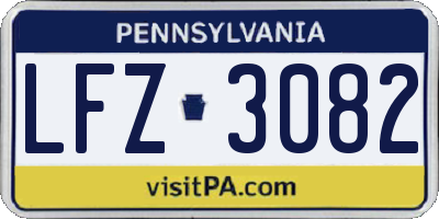 PA license plate LFZ3082