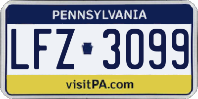 PA license plate LFZ3099