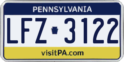 PA license plate LFZ3122
