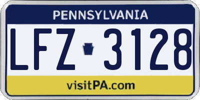 PA license plate LFZ3128