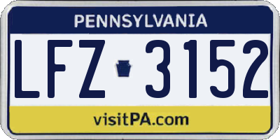 PA license plate LFZ3152