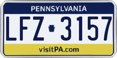 PA license plate LFZ3157