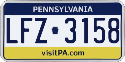 PA license plate LFZ3158