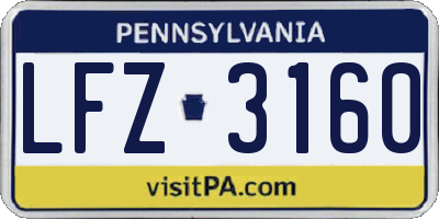 PA license plate LFZ3160