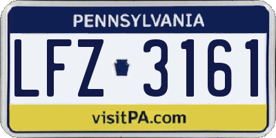 PA license plate LFZ3161