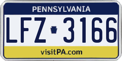 PA license plate LFZ3166