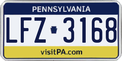 PA license plate LFZ3168