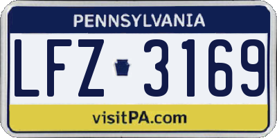 PA license plate LFZ3169