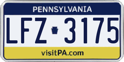 PA license plate LFZ3175