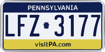 PA license plate LFZ3177