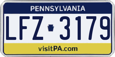 PA license plate LFZ3179