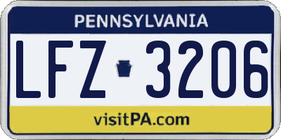 PA license plate LFZ3206