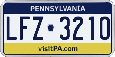 PA license plate LFZ3210