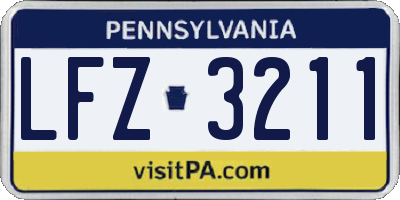 PA license plate LFZ3211