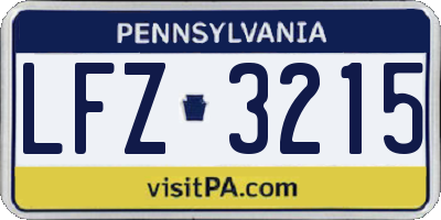 PA license plate LFZ3215