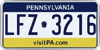 PA license plate LFZ3216