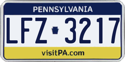 PA license plate LFZ3217