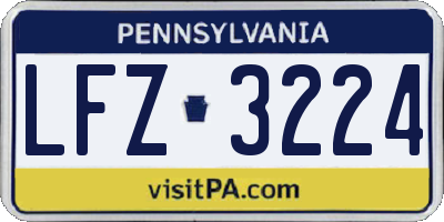 PA license plate LFZ3224