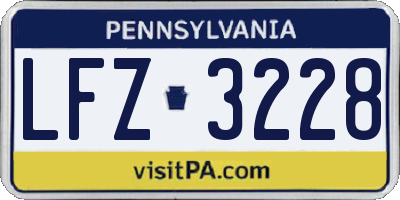 PA license plate LFZ3228