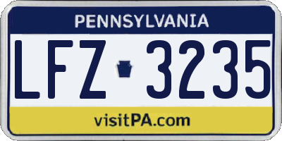 PA license plate LFZ3235