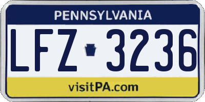 PA license plate LFZ3236
