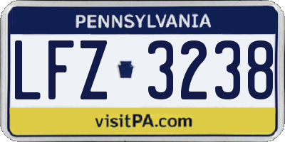 PA license plate LFZ3238