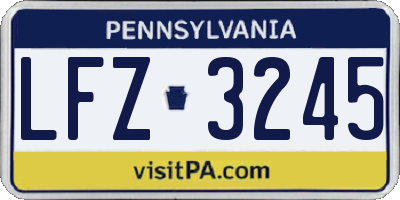 PA license plate LFZ3245