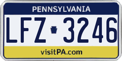 PA license plate LFZ3246