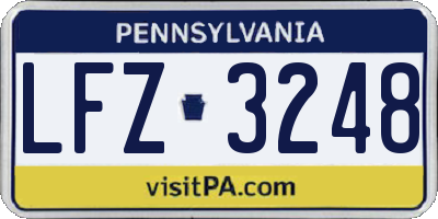 PA license plate LFZ3248