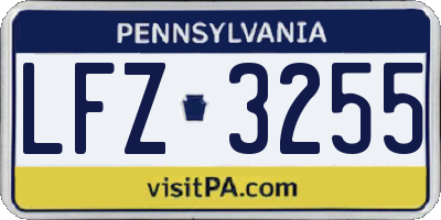PA license plate LFZ3255