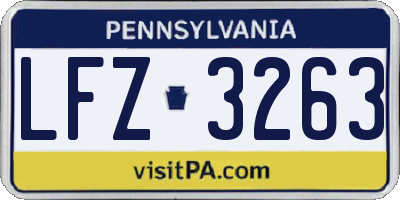 PA license plate LFZ3263