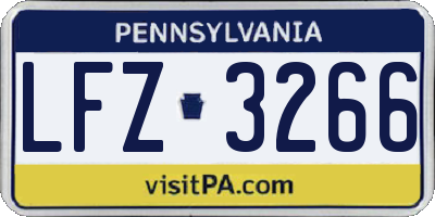 PA license plate LFZ3266