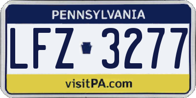 PA license plate LFZ3277