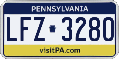 PA license plate LFZ3280
