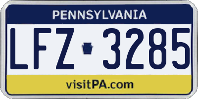 PA license plate LFZ3285