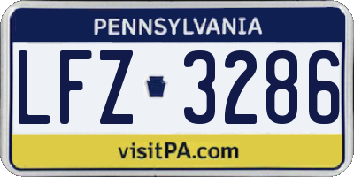 PA license plate LFZ3286