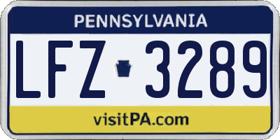 PA license plate LFZ3289