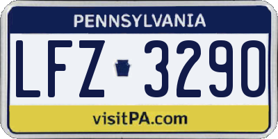 PA license plate LFZ3290