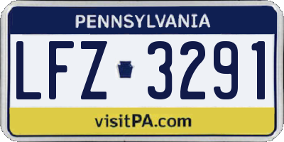 PA license plate LFZ3291