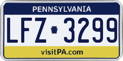 PA license plate LFZ3299