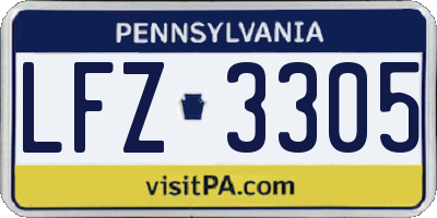 PA license plate LFZ3305