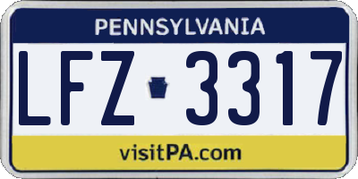 PA license plate LFZ3317