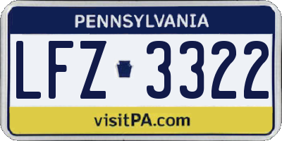 PA license plate LFZ3322