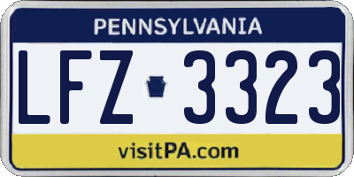 PA license plate LFZ3323