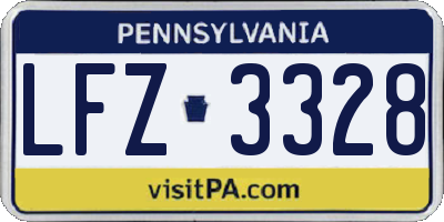 PA license plate LFZ3328